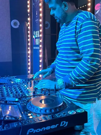 Playing a set at a private party in Bandra BKC. I tailor my music to fit the specific vibe of each corporate or private client.