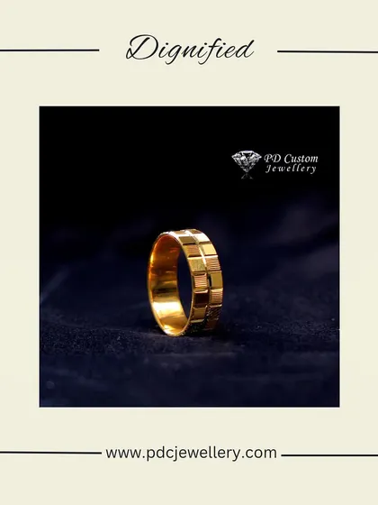 A dignified and solid 22kt hallmark gold band for men. The simple yet strong design with a textured pattern makes it a timeless and classic choice.