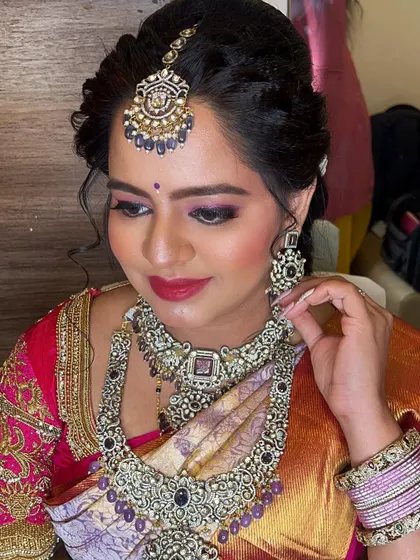 A collection of behind-the-scenes moments and final looks, showcasing the artistry and transformation process for various brides.