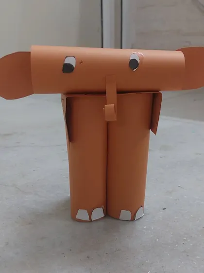 This sturdy elephant was crafted entirely from paper rolls. Our upcycling projects teach kids to see the creative potential in everyday items.