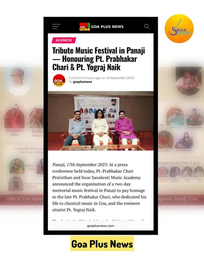 Thank you, Goa Plus News, for covering the press conference for our tribute concert. This coverage helps ensure a good turnout from music lovers in the state.