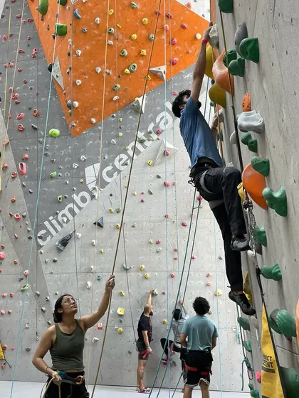 Escape the summer heat in our fully air conditioned gym! It's the perfect place to climb, eat, and have fun all day without worrying about the weather.