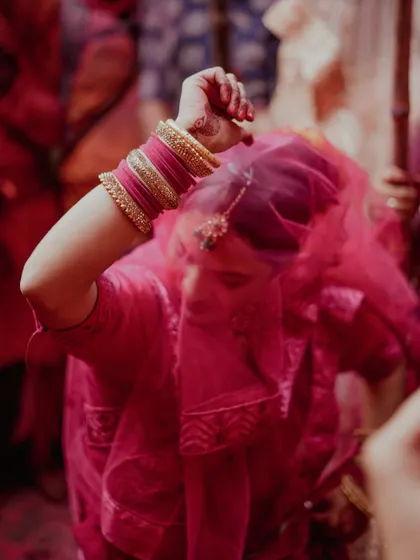 A comprehensive photo series from Lathmaar Holi in Barsana. These images document the unique tradition where women playfully hit men with sticks, recreating a legend of Lord Krishna and Radha. The photos are filled with motion, color, and raw emotion.