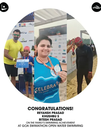 This is a story of true transformation. From fearing the water to completing a 1 km open water swimathon in Goa, this family's journey embodies our "Everyone is a Winner" spirit.