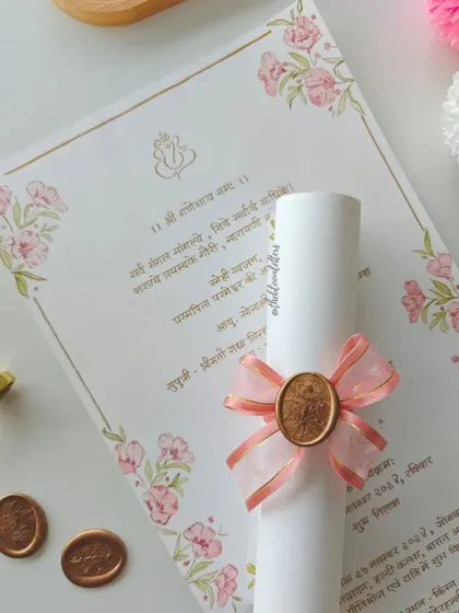 This Devanagari wedding invitation holds a special place in my heart as it inspired me to learn the script. The final piece is a testament to trust, perseverance, and the joy of bringing a client's vision to life.