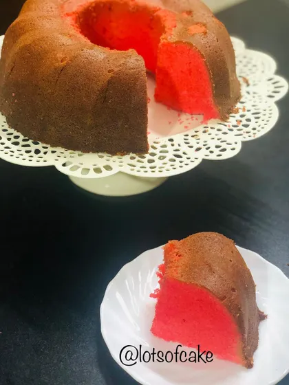 A pop of colour with my cream cheese pound cake. This cake has a wonderfully dense yet moist texture and a vibrant pink crumb that makes it so much fun.