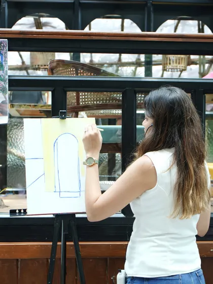 Our instructor demonstrating a technique at a birthday workshop. We're always on hand to provide guidance and encouragement, ensuring everyone feels confident and has a great time.