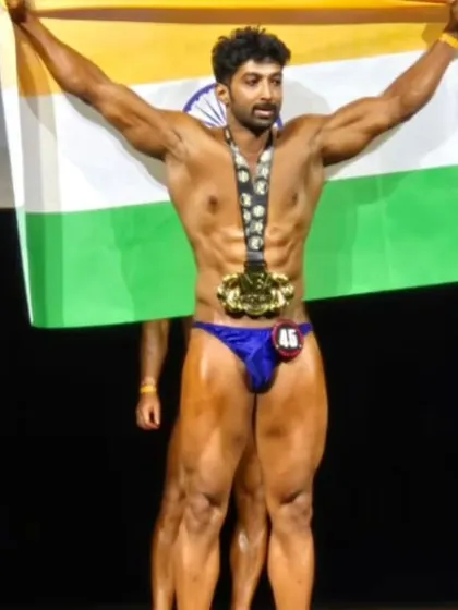 Victory pose. This is the result of dedication and a proper, natural approach to contest prep.