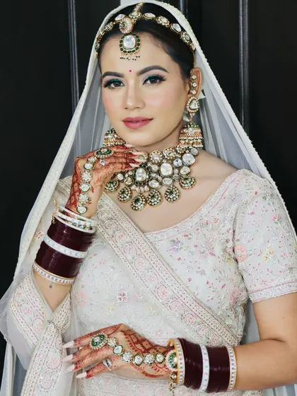 A portrait shot capturing the bride's radiant glow.