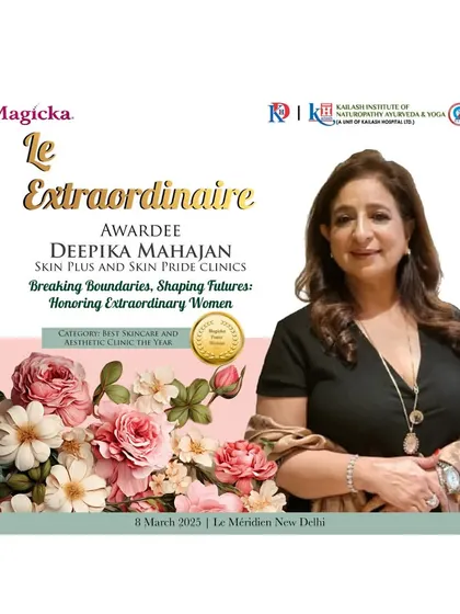 We are thrilled to announce that our director, Deepika Mahajan, received the Le Extraordinaire award for "Best Skincare and Aesthetic Clinic of the Year." This award recognizes her work in breaking boundaries and shaping futures.