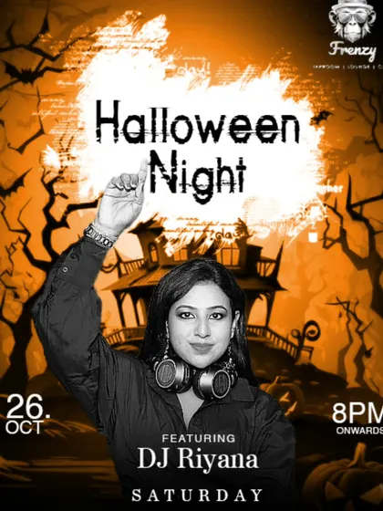 The spooky poster for my Halloween Night gig at Frenzy Club. I love playing themed parties, and this one was a spooktacular night of freaky fun.