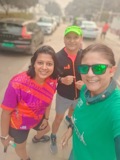 A selfie of three of our female runners. The support and friendship within the tribe is a huge part of our success.