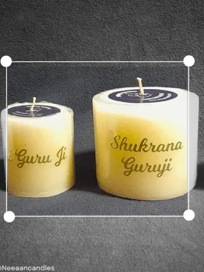 Shukrana Guruji. In every flicker, his blessings glow. I offer these divine candles in two sizes, perfect for expressing your gratitude and connecting with his light.