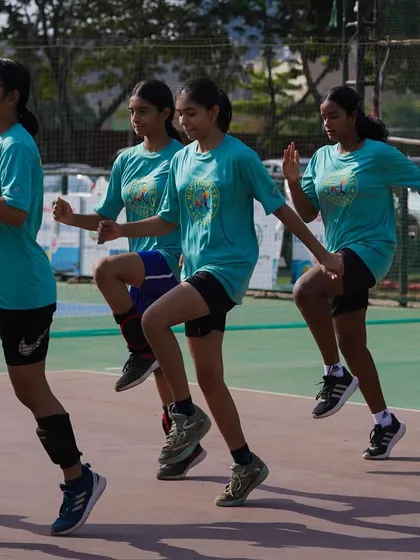 Focused and in formation, our players execute their warm-up drills with precision. This discipline carries over into every aspect of their game.