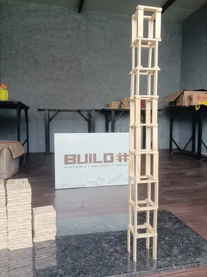 How high can you go? This is a classic challenge that teaches children about creating a stable base and maintaining balance as the structure grows. Reaching for the sky with these simple planks is always a thrilling achievement.