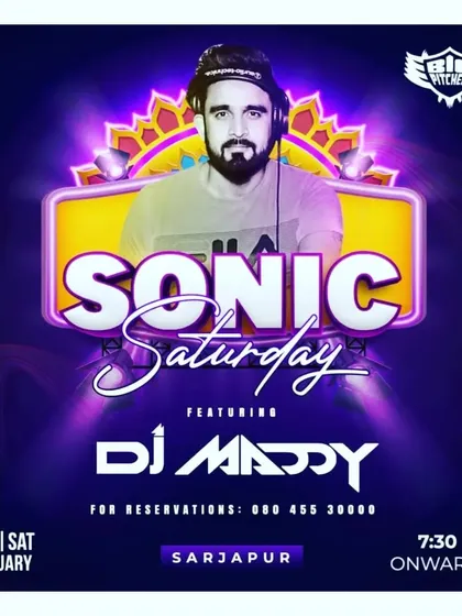 Another 'Sonic Saturday' poster from my residency at Big Pitcher. The theme is always high energy and full-on party mode.