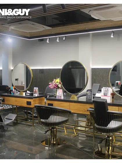 The stylish and modern interior of our Lucknow salon. We create a sophisticated and comfortable environment for all our clients.