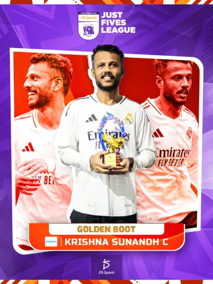 Krishna Sunandh C, the Golden Boot winner. His goal-scoring prowess was unmatched, making him the most lethal finisher of the tournament.
