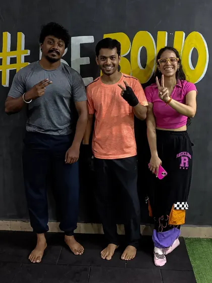 Another picture celebrating our first client, Gopi, with our trainers. His trust and support mean the world to us.