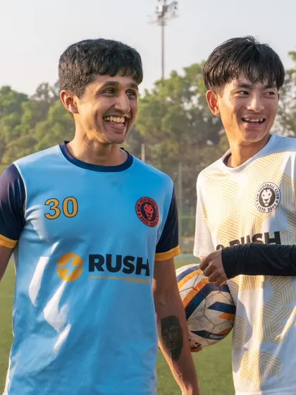Vrishabh and Puiringshang, our relentless duo, sharing a laugh during a training session. The camaraderie in our team is strong.