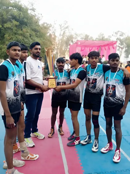 This is the result of all the hard work. Our players proudly holding the trophy after securing the 2nd position in the Unique Kabaddi League in Haryana. We don't just train, we build champions.