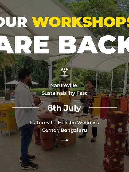 We are bringing our workshops back. Here we are at the Natureville Sustainability Fest, ready to give hands-on training and answer all your questions about starting your composting journey.