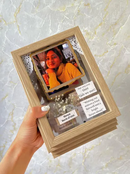 A close-up of one of the vintage frames from our Noida bulk order. We love adding these personal touches for each person.