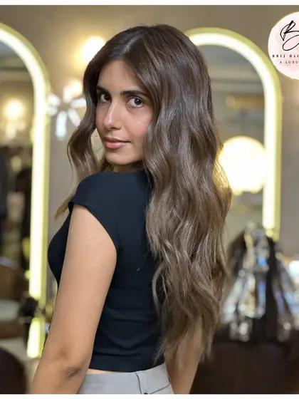 A side view of the Cool Chestnut Drift, showing how the smoky, cool tones create a soft yet striking statement.