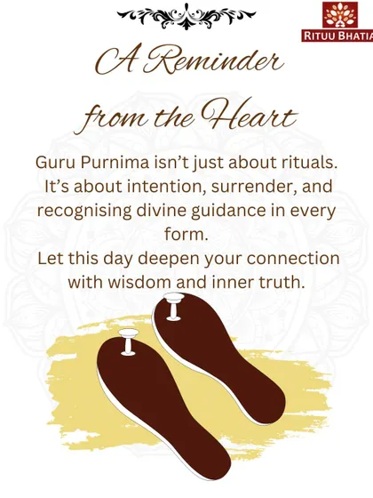 This image of the Guru's sandals, or 'padukas', is a powerful symbol. It reminds us that Guru Purnima is about intention and surrender. It is a day to deepen your connection with inner truth and recognize divine guidance in every form it takes.