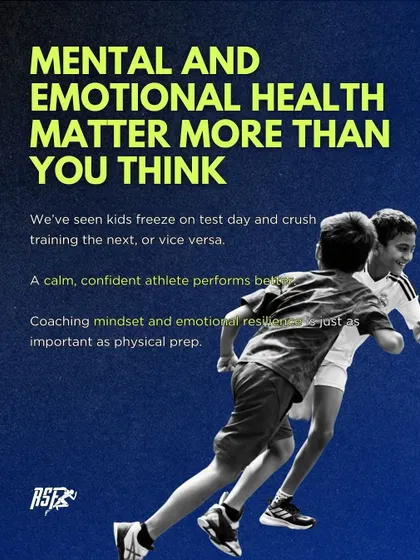 Mental and emotional health matter more than you think. A calm, confident athlete performs better. This graphic explains why we believe coaching mindset and emotional resilience is just as important as physical preparation.