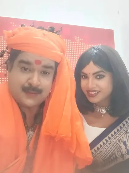 A selfie with my co-star from the 'Raghu Ragini' skit.