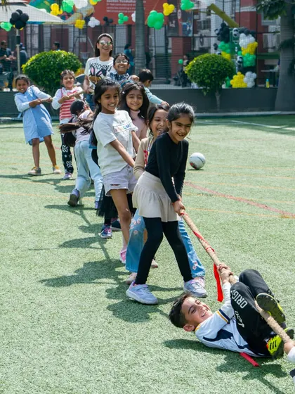 Even the girls showed their strength in this spirited game of tug-of-war! My parties are designed to be inclusive and fun for everyone.