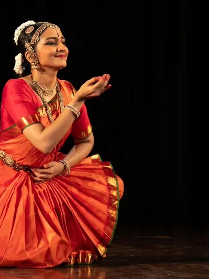 Ramya Suresh in a moment of prayerful offering during her recital.