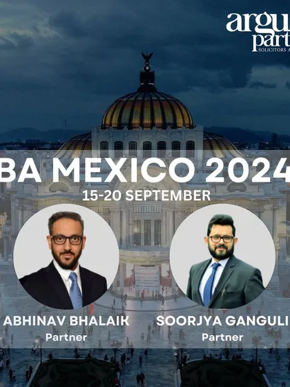 Our partners attending the IBA Annual Conference in Mexico City. We are also proud to host the Corporate and M&A Law Committee Dinner, fostering connections within the global legal community.
