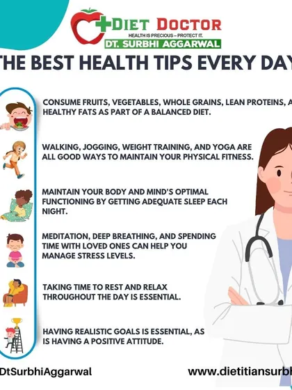 These are the best health tips to incorporate into your daily life. From a balanced diet and physical fitness to adequate sleep and stress management, I provide a 360-degree approach to wellness.