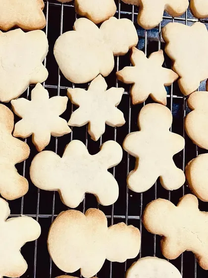 The cookie army, getting ready for action! This is where it all begins, with batches of my freshly baked, buttery cookies cut into all sorts of fun shapes, just waiting to be decorated.