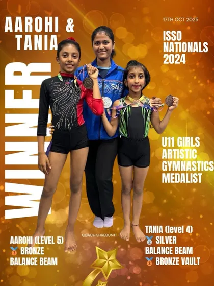 Celebrating our U11 girls, Aarohi and Tania, who earned medals at the ISSO Nationals. Their hard work and consistent practice have truly paid off on the podium.