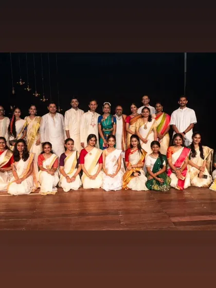 The full team that makes a Rangaabhivandane possible. It is a collaborative effort, and I am always grateful for the musicians, family, and friends who support my students on their big day.