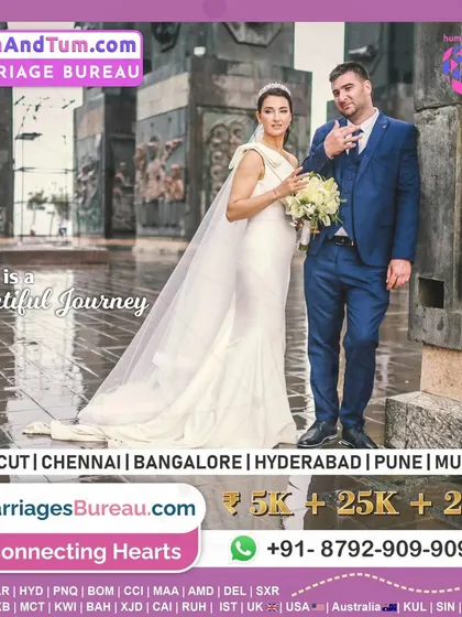 A stylish couple poses on their wedding day. We see marriage not just as an event, but as the start of a beautiful journey filled with shared dreams and mutual support.