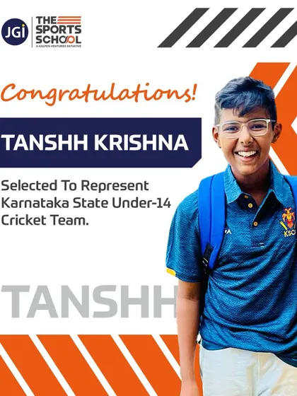 A proud moment as Tanshh Krishna is selected to represent the Karnataka State Under-14 Cricket Team.