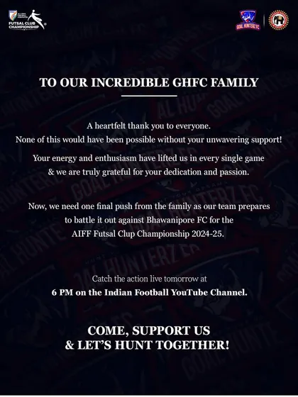 A heartfelt thank you to our incredible GHFC family for their unwavering support throughout the tournament.