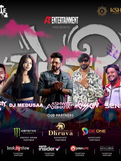 The full DJ lineup for the Holi bash at Pebble. It's going to be an epic day with a roster of talent ready to make you dance from noon till night.
