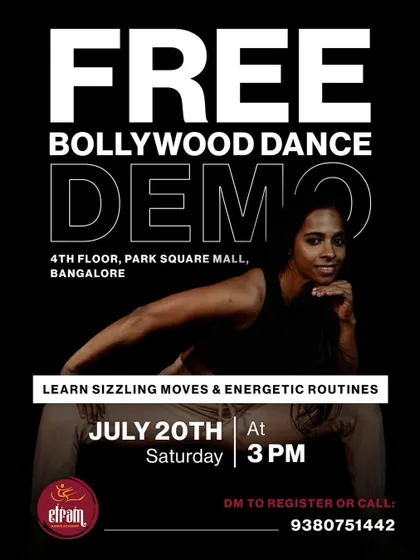 Join our free Bollywood dance demo to experience the energy and fun of our classes. Learn sizzling moves and energetic routines with our expert instructors.