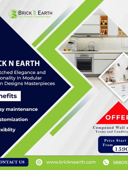 This graphic highlights the benefits of our modular kitchens. We focus on easy maintenance, full customization to fit your space and needs, and the flexibility to choose materials and finishes that match your budget.
