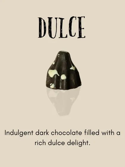 The Dulce modak is an indulgent treat, with a dark chocolate shell filled with a rich dulce de leche delight.