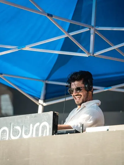 All smiles during my set at Sunburn Goa. Performing under the sun with a high-energy crowd is a feeling that's hard to beat. This is the classic daytime festival vibe.