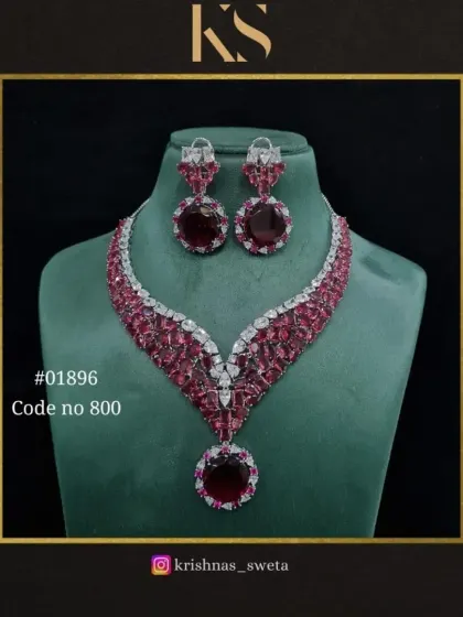 A bold ruby red version of our American Diamond set, perfect for making a statement.