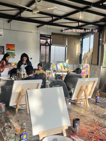 A shot of our studio during a gold leaf workshop. The natural light and creative energy make it the perfect place to unwind and make art.