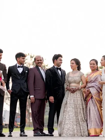A formal family portrait with the happy couple. We make sure to capture these important group shots with a natural and relaxed feel.