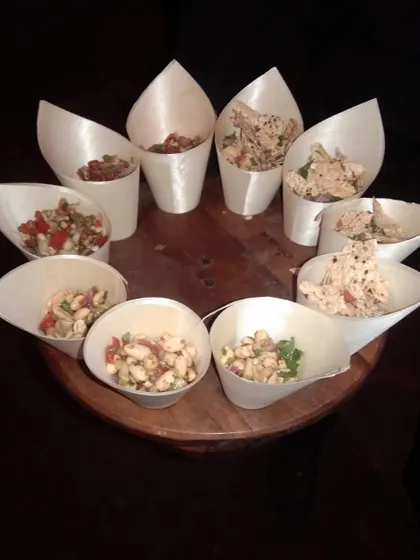 No party is complete without the perfect 'chakna' or bar snacks. I offer a variety of savoury bites presented in convenient, eco-friendly cones for guests to enjoy with their drinks.